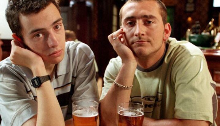 TWO PINTS OF LAGER AND A PACKET OF CRISPS